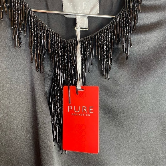 NWT Pure Collection Walpole Beaded Satin Silk Top - Picture 5 of 10